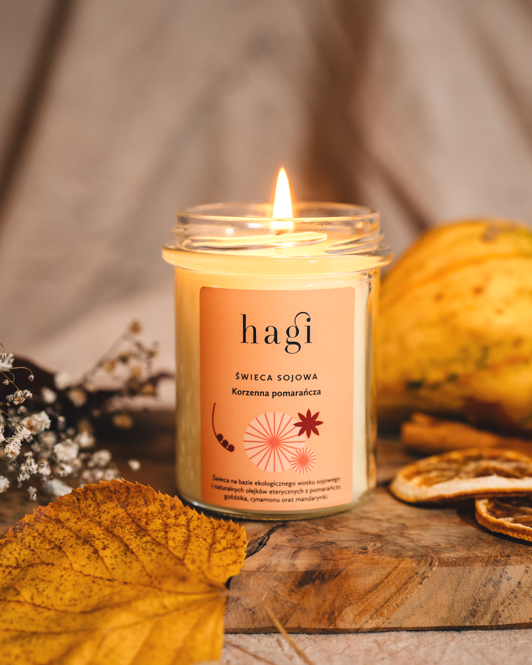 Zestaw sól do kąpieli i świeca Korzenna Pomarańcza