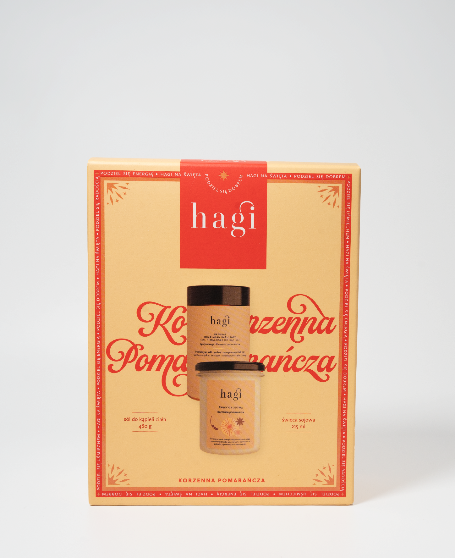 Zestaw sól do kąpieli i świeca Korzenna Pomarańcza